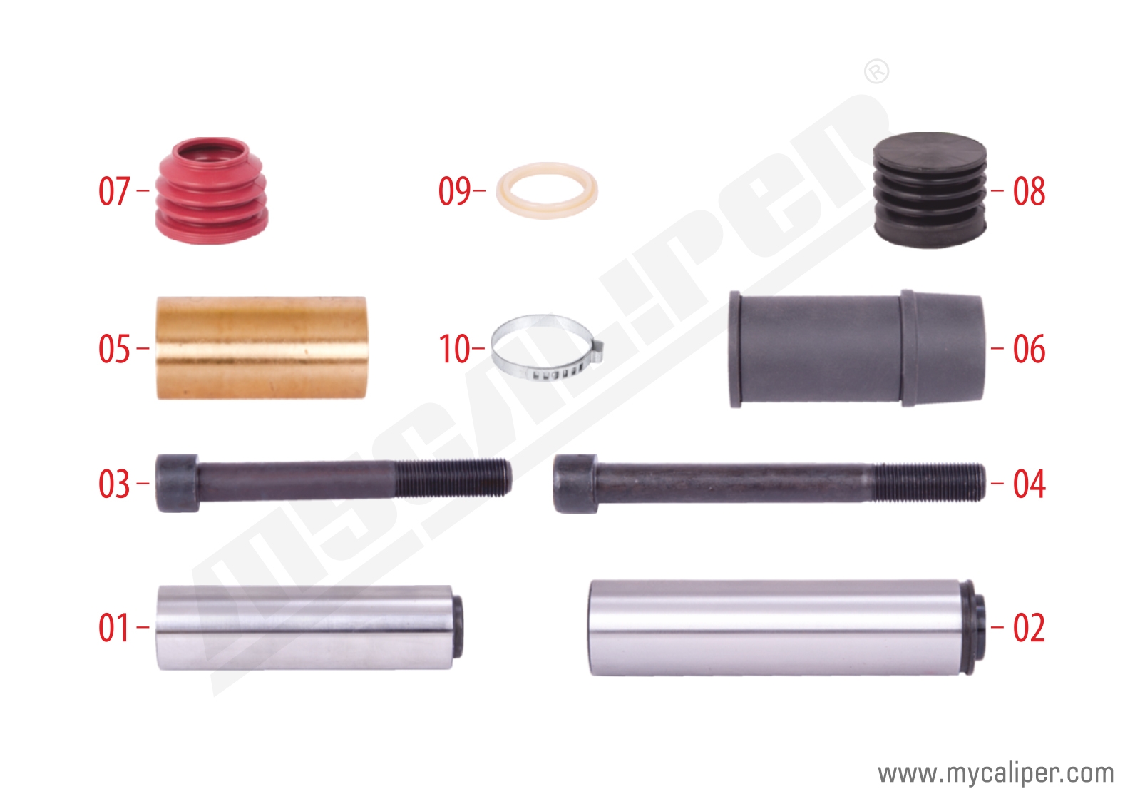 Caliper Guide & Seals Repair Kit